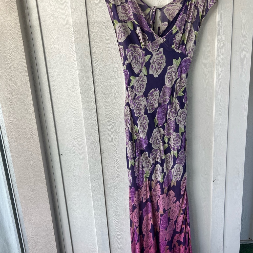 Free People Floral Purple and Pink Maxi Dress